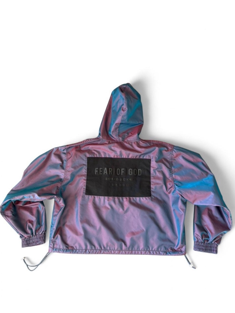 Fear of God Sixth Collection Iridescent Reflective Hooded Windbreaker Jacket